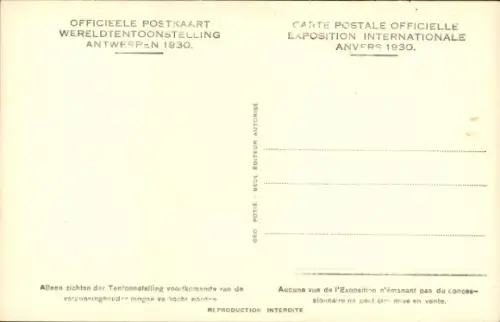 Ak Anvers Antwerpen Flandern, Weltausstellung 1930, Tempel der Vlaamsche Kunst