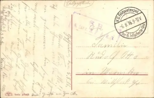 Passepartout Ak Treue Liebe, Soldat mit Frau, Fahnen