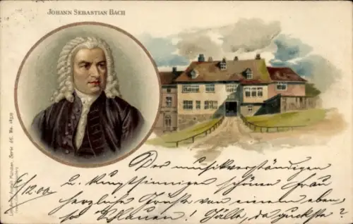 Litho Komponist Johann Sebastian Bach