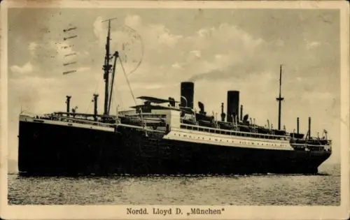 Ak Dampfer München, Norddeutscher Lloyd Bremen