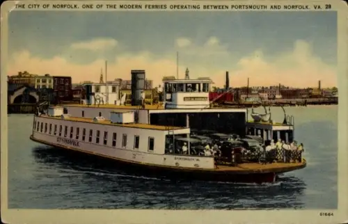 Ak Portsmouth Virginia USA, Fähre