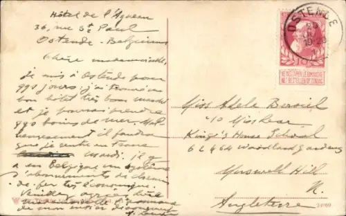 Ak Paquebot Princesse Elisabeth, Fährschiff, Malle poste à turbines