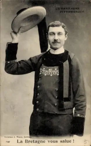 Ak Mann in bretonischer Tracht