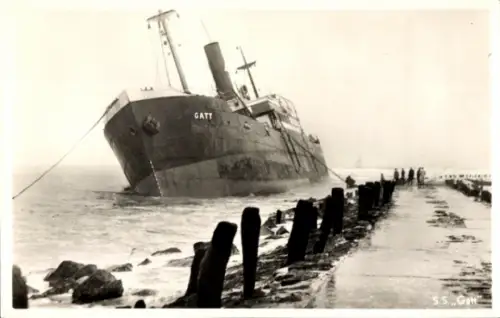 Ak Niederländisches Dampfschiff, Noors vrachtschip Gatt, 1955