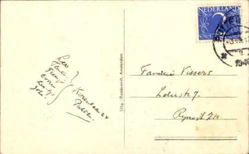 Ak Veluwe Gelderland Niederlande, Straße, Haus, Windmühle