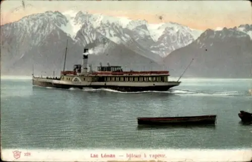 Ak Clarens Montreux Kanton Waadt, Lac Léman, bâteau à vapeur, Salondampfer