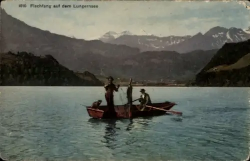 Ak Fischfang auf dem Lungernsee