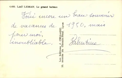 CPA Lac Leman, Le grand bateau