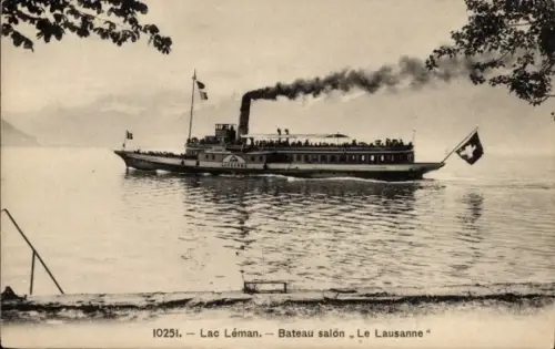 CPA Lac Leman, Bateau salon Le Lausanne