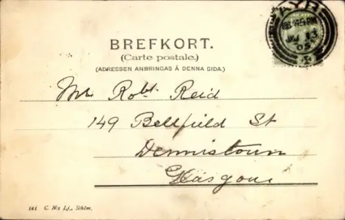 Ak Lappland, Menschen in Trachten, Schlitten, Rentier