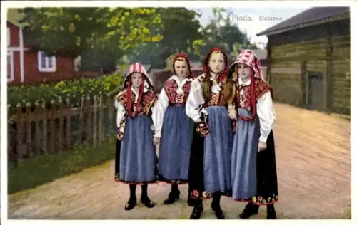 Ak Leksand, Mädchen in schwedischer Volkstracht