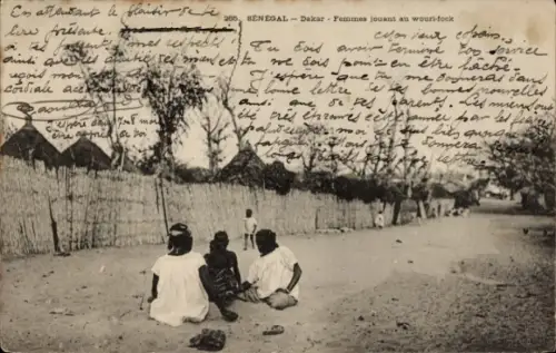 CPA Dakar Sénégal, Femmes jouant au wouri-fock