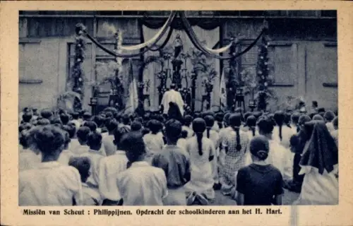 Ak Philippijnen, Missien van Scheut, Opdracht der schoolkinderen