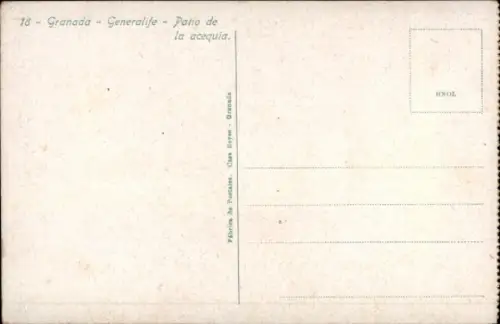 Ak Granada Andalusien Spanien, Brunnen, Garten, Arkaden, Pflanzen,  Generalife