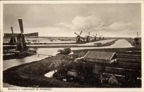 Ak Kinderdijk Molenwaard Südholland Niederlande, Windmühlen