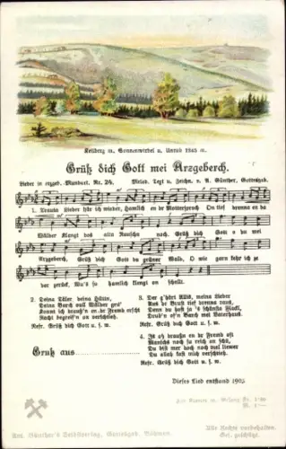 Lied Ak Günther, Anton, Erzgebirgische Mundart 24, Grüß dich Gott mei Arzgebirch, Keilberg