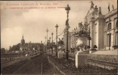 CPA Exposition de Bruxelles 1910, Jardin, Grande Terrasse