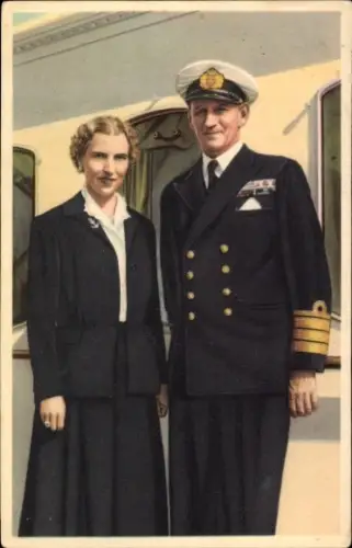 Ak König Frederik IX., Königin Ingrid von Dänemark, Portrait