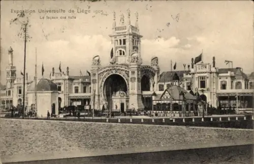 CPA Exposition Universelle de Liège 1905, La façage des halls