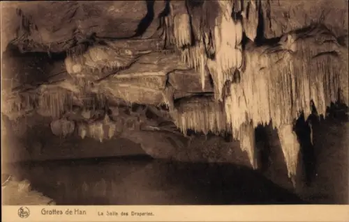 CPA Grotte de Han Han sur Lesse Wallonie Namur, Salle des Draperies