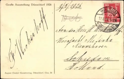 Ak Düsseldorf am Rhein, Gesolei, Hauptrestaurant mit Leuchtfontäne, Ausstellung 1926