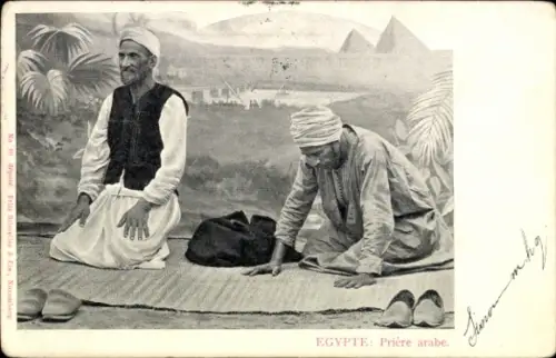 Ak Ägypten, Prière arabe, Betende Muslime, Barfuß