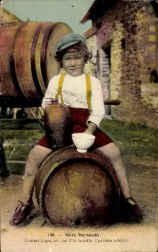 CPA Notre Normandie, Junge in Tracht