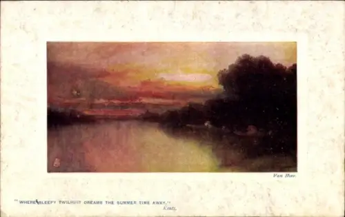 Künstler Ak Van Hier, Sunset Glow, Landschaftsmotiv bei Sonnenuntergang