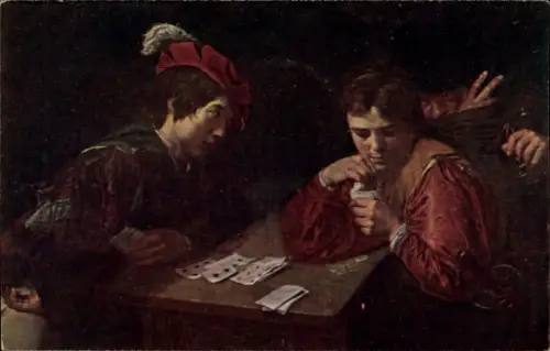 Künstler Ak da Caravaggio, Michelangelo, Der Falschspieler