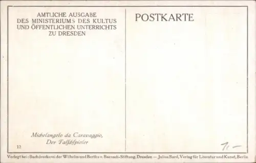Künstler Ak da Caravaggio, Michelangelo, Der Falschspieler