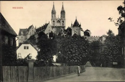 Ak Meißen an der Elbe, Ortspartie, Dom