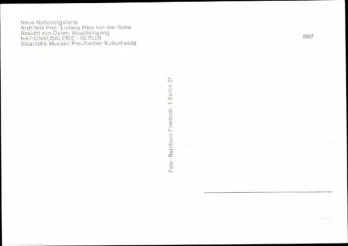 Ak Berlin Tiergarten, Neue Nationalgalerie, Ludwig Mies van der Rohe