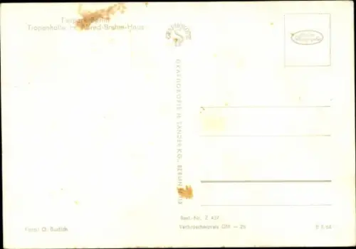 Ak Berlin Lichtenberg Friedrichsfelde, Tierpark Berlin, Tropenhalle im Alfred Brehm Haus