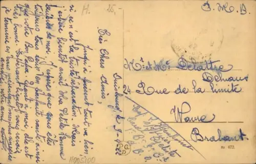 Ak Duisburg im Ruhrgebiet, Vorderseite zeigt Straße, Menschen, Gebäude, Monning, Duisburg