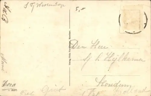 Ak Kevelaer am Niederrhein, Kreuzigungsgruppe, Statue von Jesus am Kreuz, zwei weitere Figuren