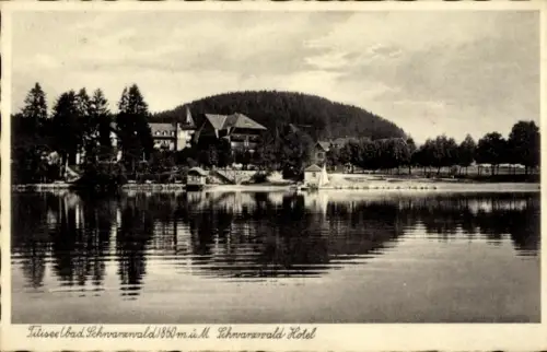 Ak Titisee Neustadt im Breisgau Hochschwarzwald,  Schwarzwald Hotel, Seeansicht, Bäume, Berg im H