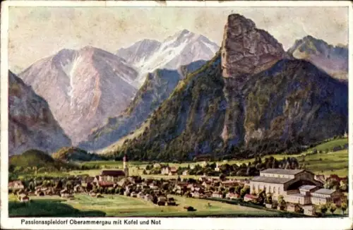 Ak Oberammergau in Oberbayern, Passionsspieldorf  Kofel, Not, Berge, Landschaft