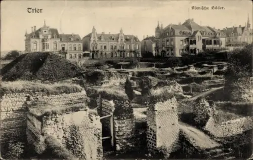 Ak Trier an der Mosel,  Römische Bäder, Ruinen,  Gebäude