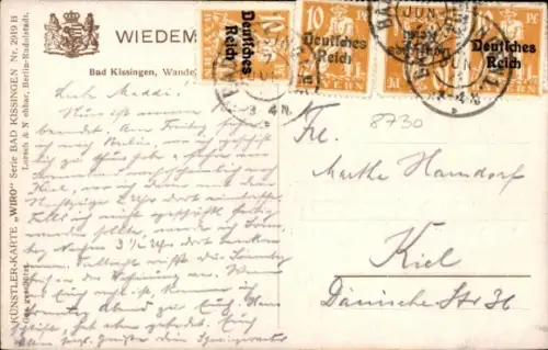 Ak Bad Kissingen Unterfranken Bayern,  mit Gebäude, Bäume, Menschen, Schriftzug WIRO