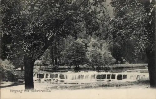 Ak Bad Blankenburg im Schwarzatal Thüringen, Eingang ins Schwarzatal