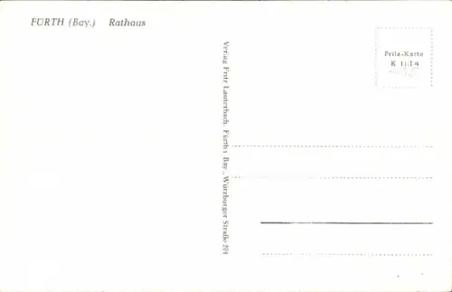 Ak Fürth in Mittelfranken Bayern, Rathaus in  Uhrturm,  Gebäude, Straßenansicht