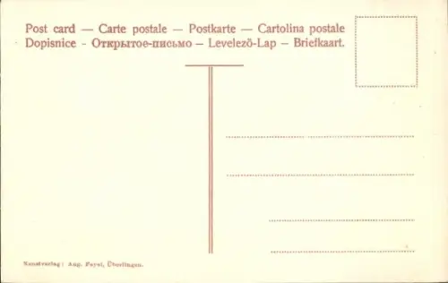 Ak Überlingen am Bodensee, Turm, Bäume, Pflanzen, Flagge,  Stadtgraben