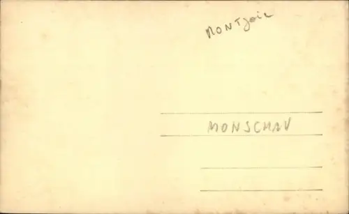 Ak Monschau Montjoie in der Eifel, Landschaft mit Häusern, Bäume, Hügel, Burgruine