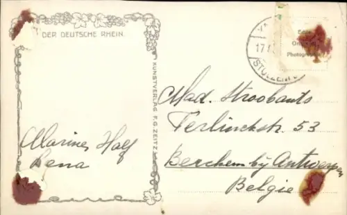 Ak Braubach am Rhein,  Marksburg, Rhein, Landschaft, Schwarz-Weiß-Foto