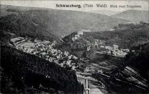 Ak Schwarzburg in Thüringen,  Thüringer Wald, Blick vom Trippstein