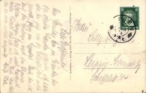 Ak Herrenchiemsee Herreninsel Chiemsee Oberbayern, Schloß Herren-Chiemsee, Statue, Bäume, 