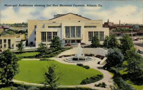 PC Atlanta, Georgia, USA, Municipal Auditorium showing Joel Hurt Memorial Fountain
