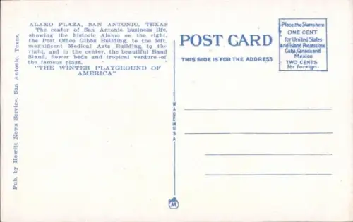 Ak San Antonio Texas USA, Alamo Plaza,   Alamo, Post Office, Medical Arts Building