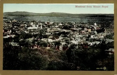 Ak Montreal Québec Kanada, Blick auf  Mount Royal, farbige 