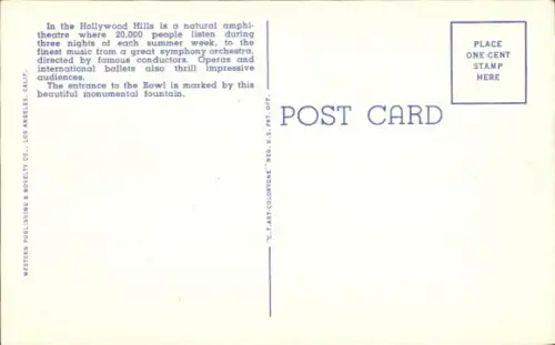 Ak Hollywood Los Angeles Kalifornien USA, Hollywood Bowl, Nachtbeleuchtung